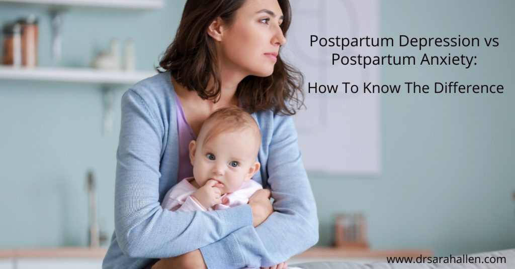 Mother of baby wondering what the differences are between postpartum depression or anxiety
