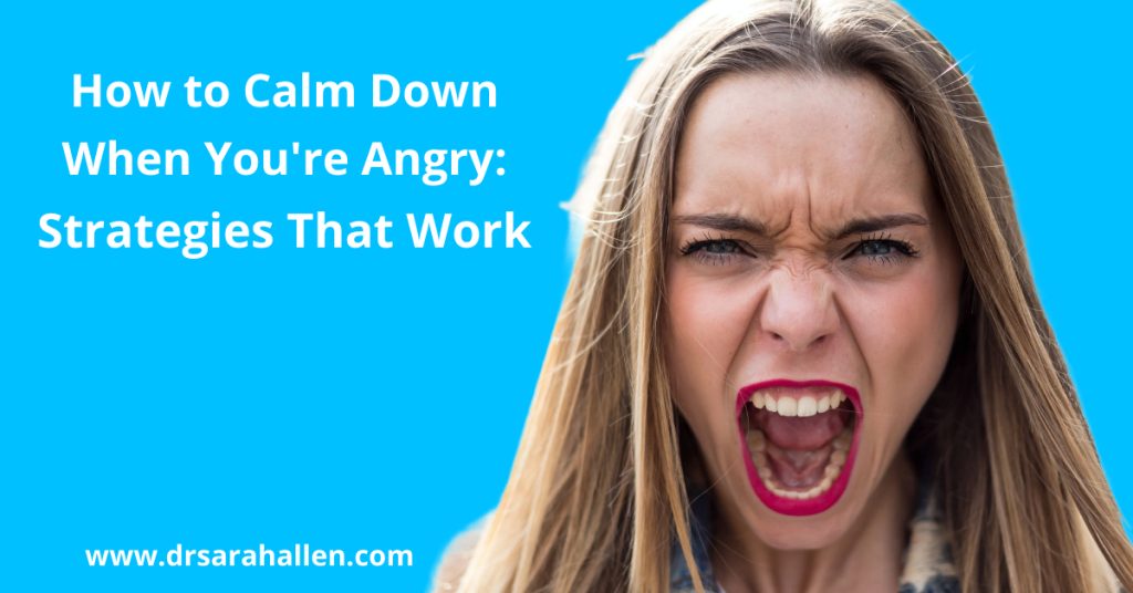 Woman looking angry, illustrating strategies for how to calm down when you're angry